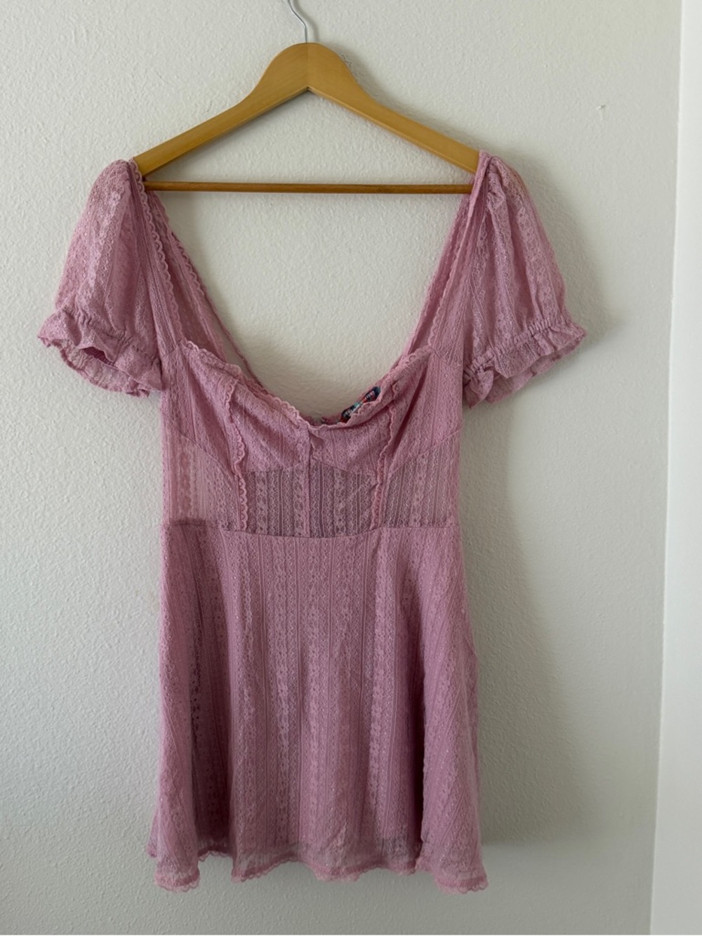 Urban Outfitters Dusty Pink Lace Mini Dress
